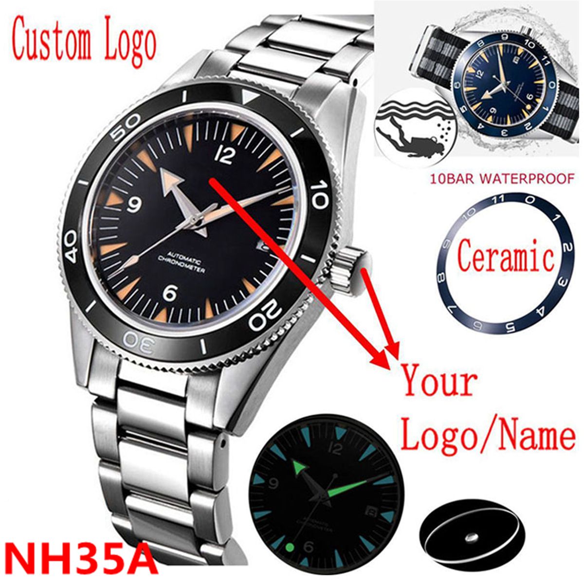 Luxury Watch Business - Özel Logo NH35 Hareket Izle 10bar