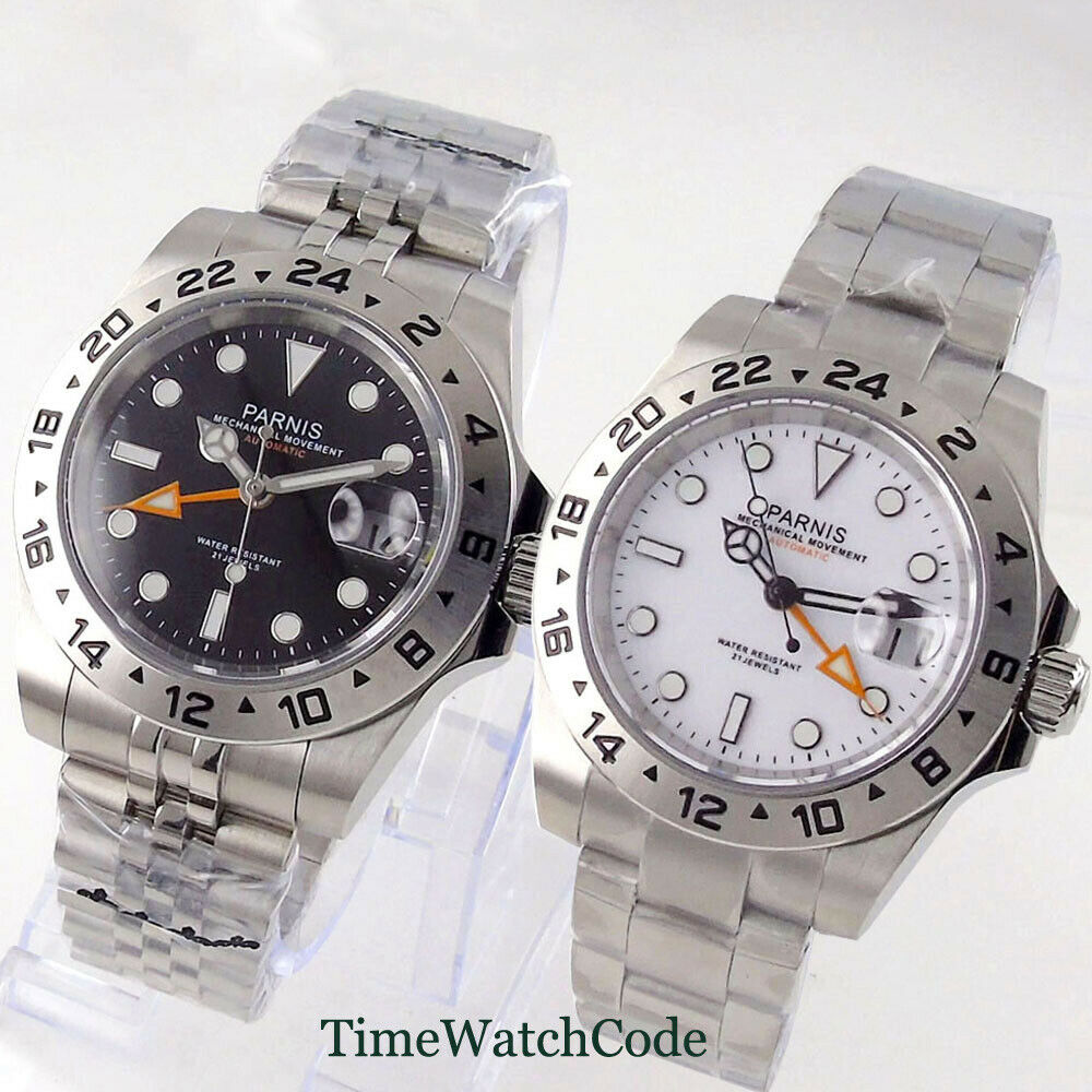 Gmt Dual Timezone Watch - 40 40mm safir cam otomatik erkek
