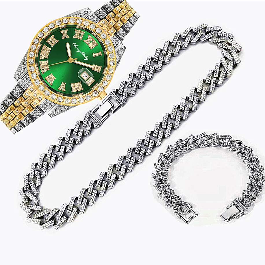 Luxury Watch Miami - Erkekler için 3'lü Lüks Buzlu Saat