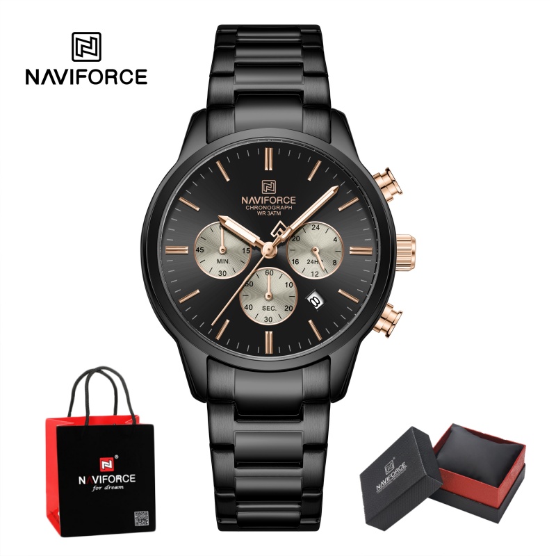 Luxury Watch Men - NAVIFORCE Erkek Kuvars Kronograf Saat Su