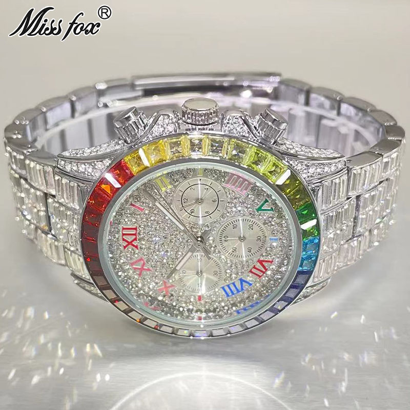 Luxury Watch Maker - MISSFOX lüks buzlu erkekler için moda