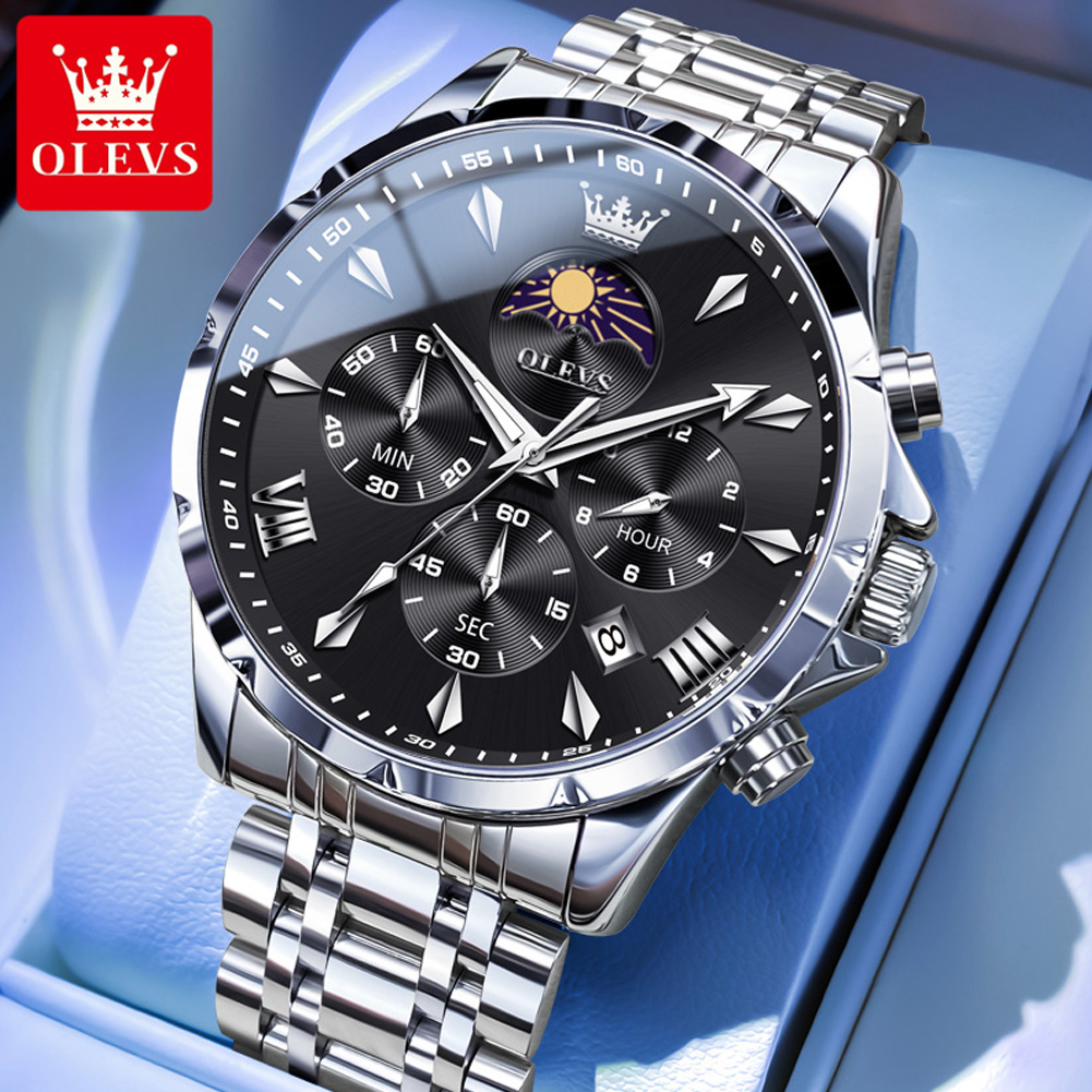 Luxury Watch Maker - OLEVS 3653 Marka Ay Evresi Takvimli