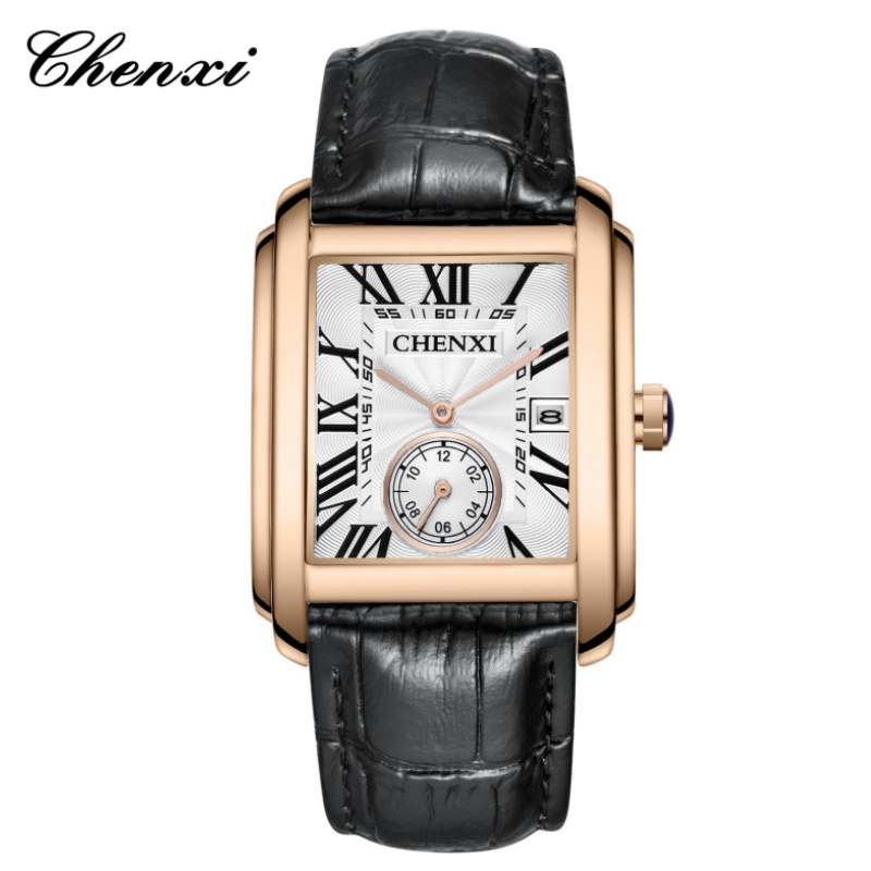 Luxury Watch Maker - CHENXI 8216 Moda Klasik Kare Kahverengi