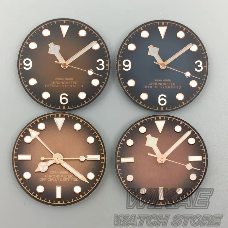 Bronze Case Watch - 29mm Gradyan Kadranlı Vintage Siyah Kahverengi