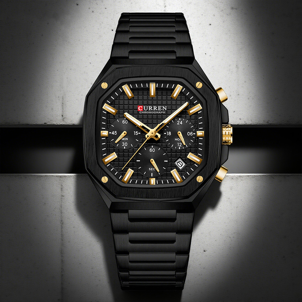 Luxury Watch Men - CURREN Lüks Kare Chrono İzle Erkekler
