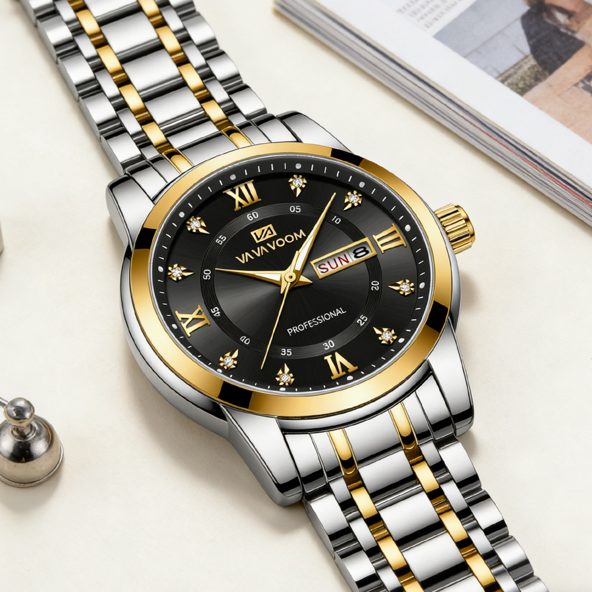 Lüks Yapay Elmaslı Altın Yüzük - Luxury Watch With Green Dial incelemesi ve fiyatı
