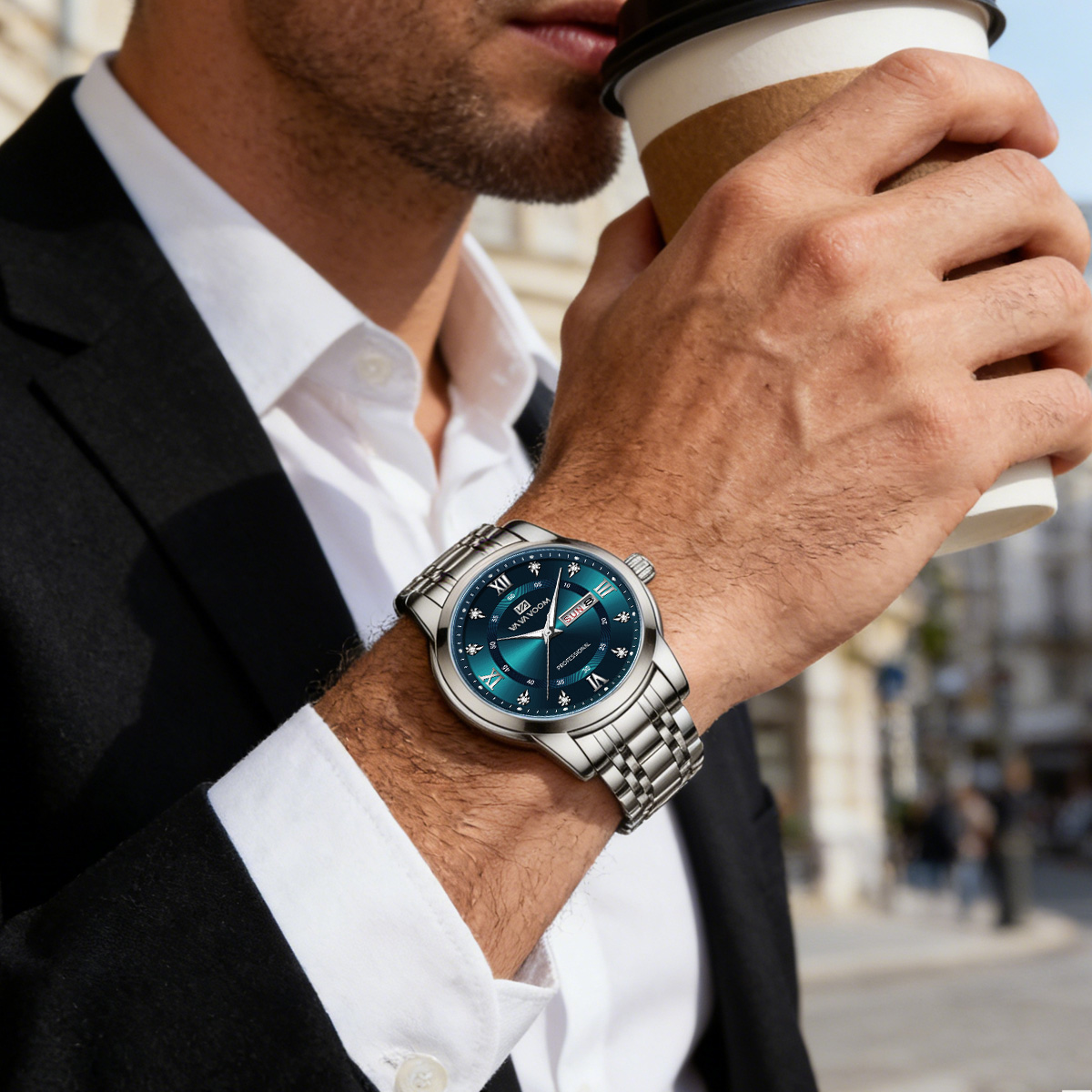 Lüks Yapay Elmaslı Altın Yüzük - Luxury Watch With Green Dial incelemesi ve fiyatı