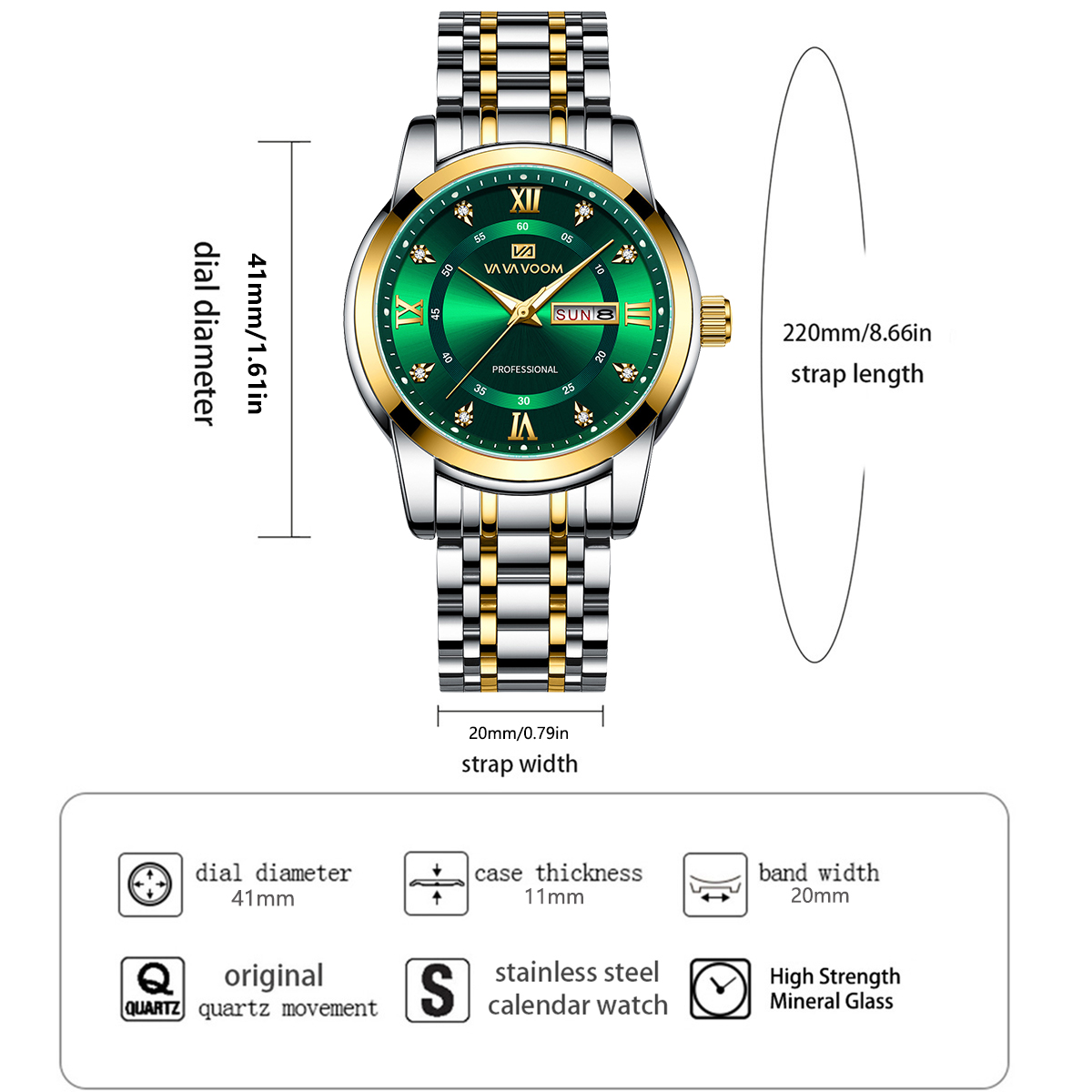 Lüks Yapay Elmaslı Altın Yüzük - Luxury Watch With Green Dial incelemesi ve fiyatı