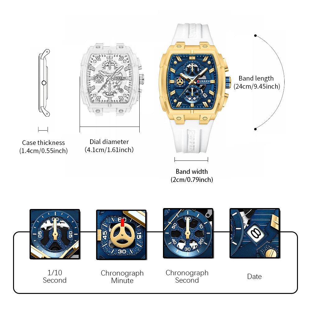 CURREN Lüks Vintage Erkek Spor - Luxury Watch Business incelemesi ve fiyatı