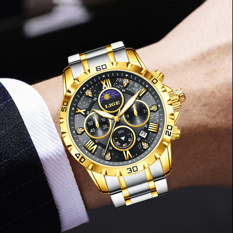 LIGE Üst Marka Lüks Kuvars Erk - Luxury Watch Men incelemesi ve fiyatı