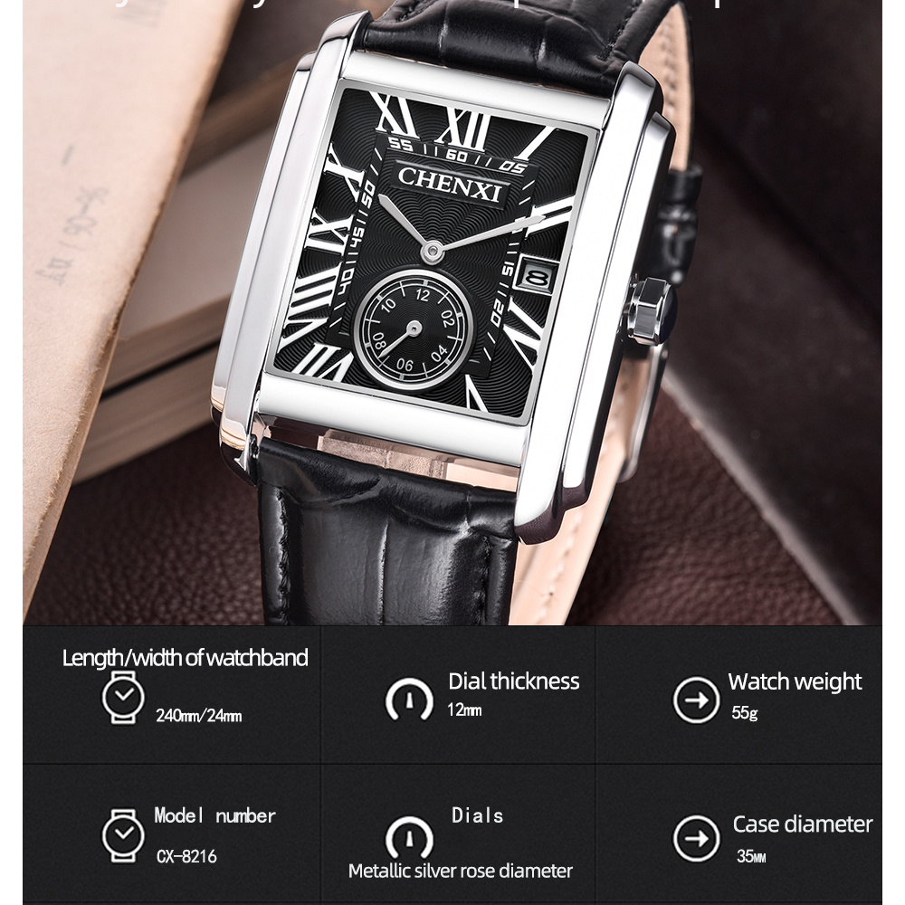 CHENXI 8216 Moda Klasik Kare K - Luxury Watch Maker incelemesi ve fiyatı