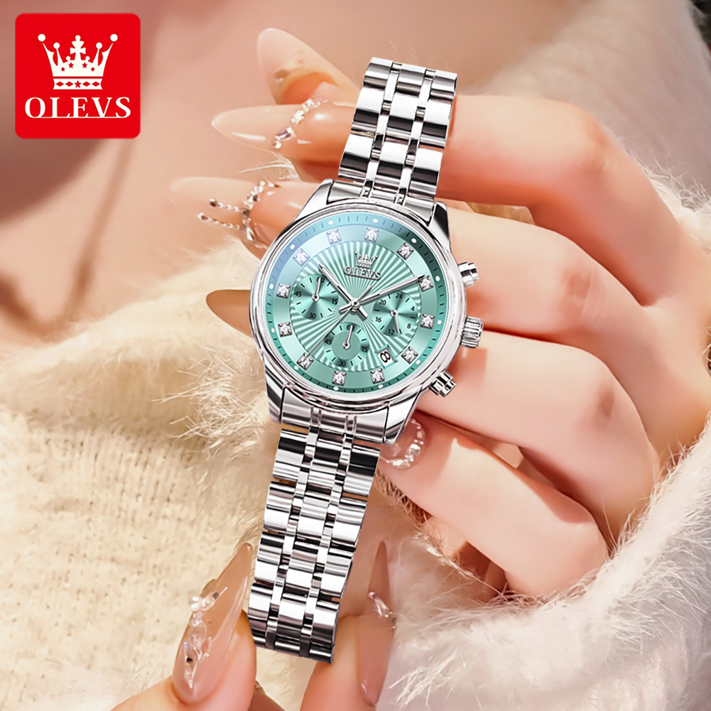 OLEVS Bayan Saatler Moda Bayan - Luxury Watch With Green Dial incelemesi ve fiyatı