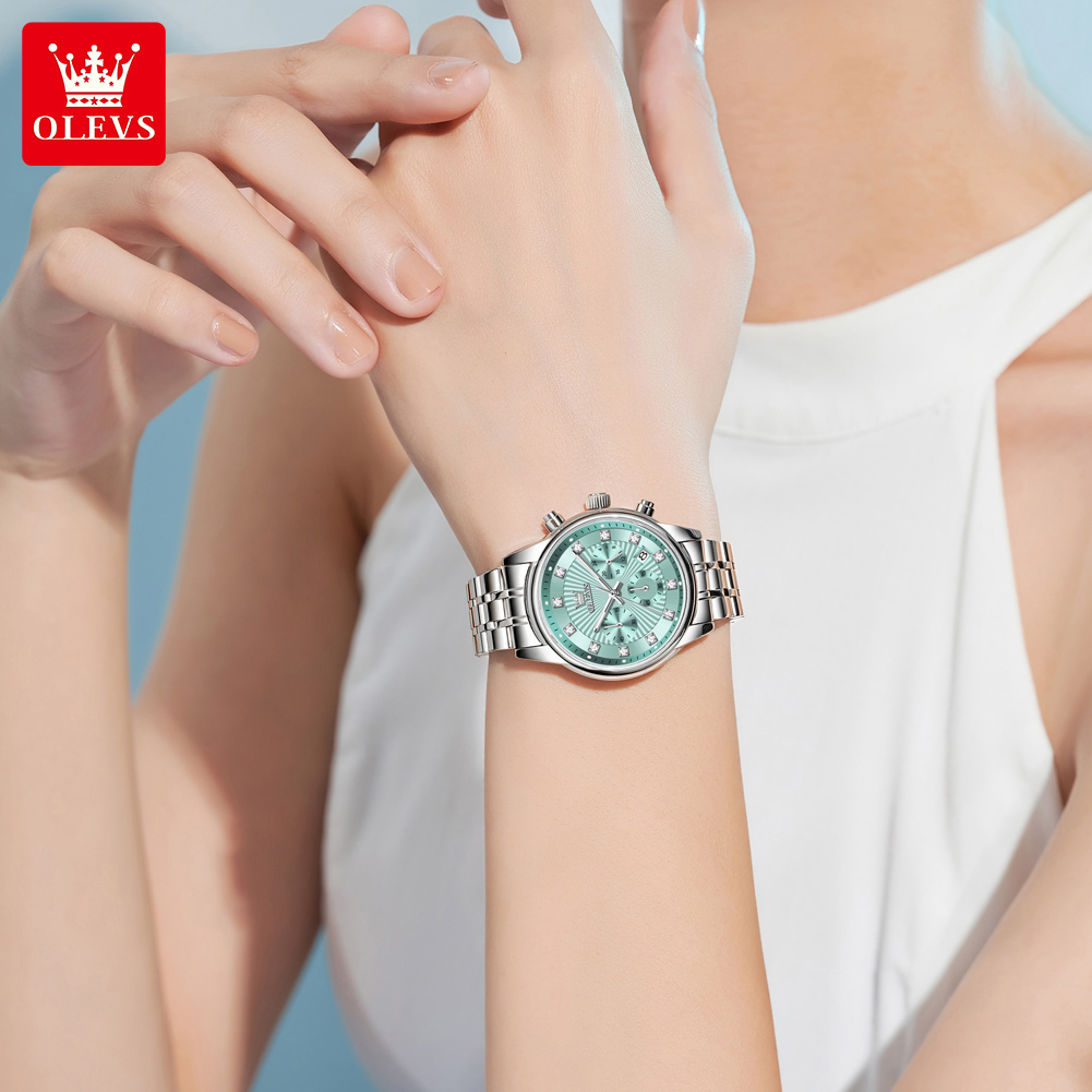 OLEVS Bayan Saatler Moda Bayan - Luxury Watch With Green Dial incelemesi ve fiyatı