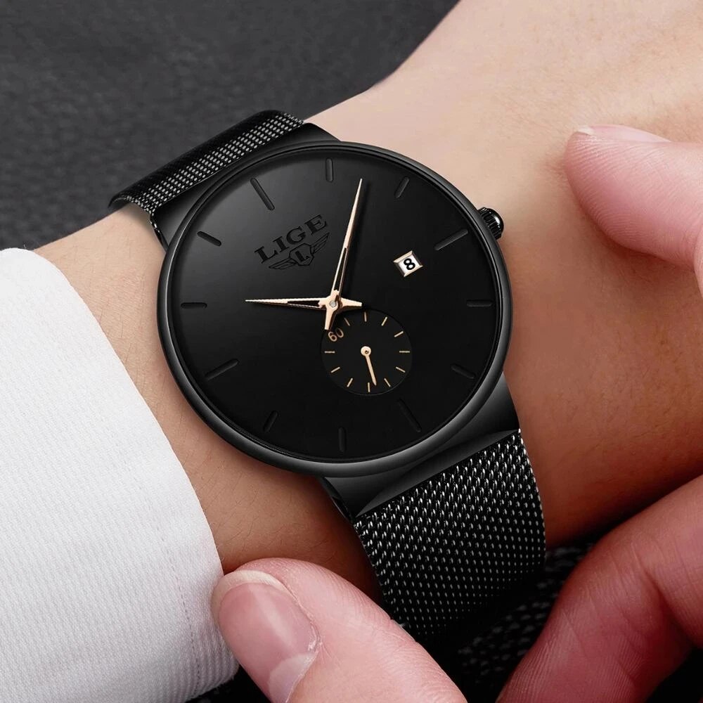 LIGE moda Mens saatler üst mar - Luxury Watch Maker incelemesi ve fiyatı
