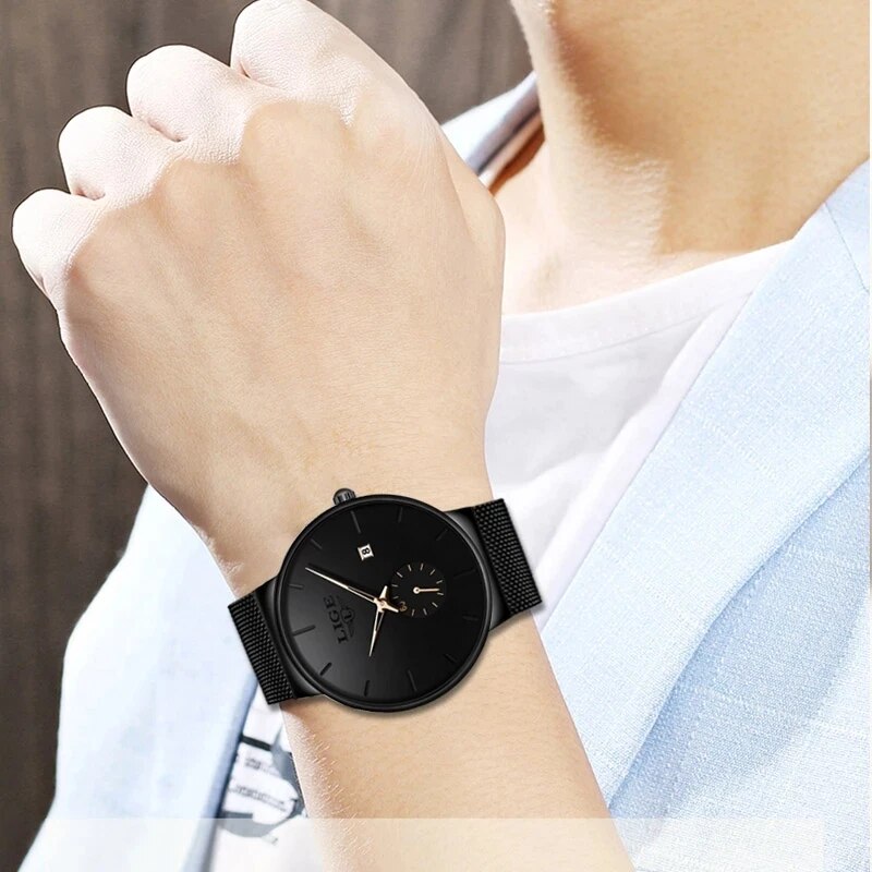 LIGE moda Mens saatler üst mar - Luxury Watch Maker incelemesi ve fiyatı