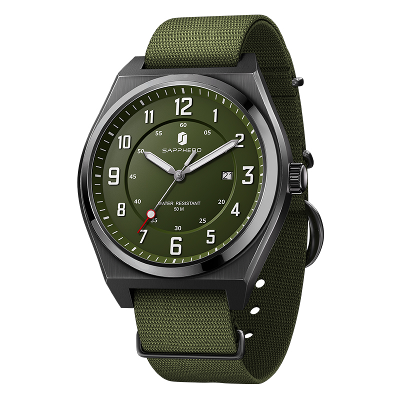 SAPPHERO erkek spor Quartz saa - Luxury Watch With Green Dial incelemesi ve fiyatı