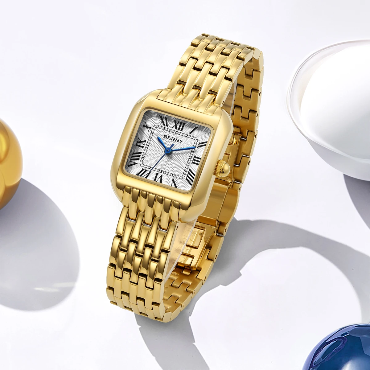 BERNY Kare Altın İzle Kadınlar - Luxury Watch Cartier incelemesi ve fiyatı